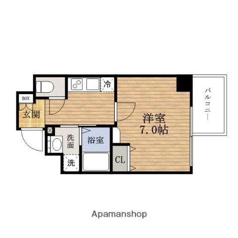 セオリーNAMBAパレ(1K/6階)の間取り写真
