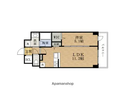 ラメゾンヴェールUEMACHI(1LDK/2階)の間取り写真