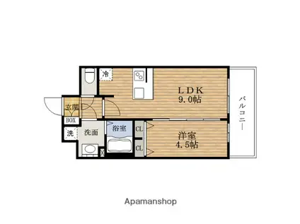 プレサンス大阪ドームシティビーツ(1LDK/13階)の間取り写真
