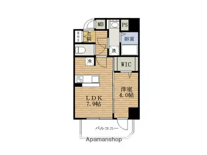 LEONECONFORTE堀江公園(1LDK/14階)の間取り写真