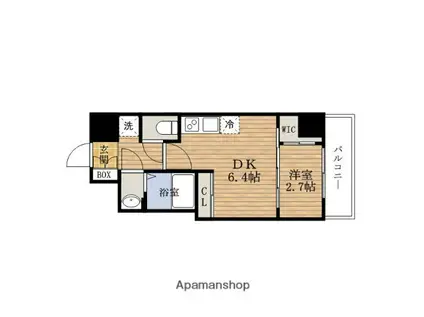 セレニテ桜川駅前プリエ(1DK/5階)の間取り写真