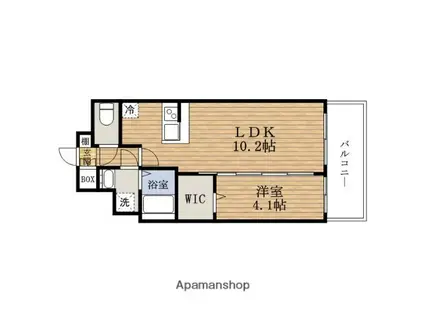 SERENITE堺筋本町プリエ(1LDK/9階)の間取り写真