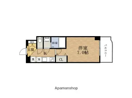 ラグゼ西長堀(1K/7階)の間取り写真