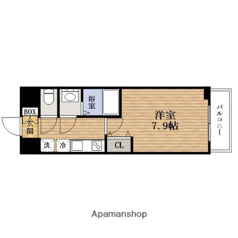 FLAIRNAMBA(1K/2階)の間取り写真