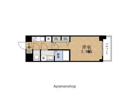 エスレジデンスSAKAISUJIHOMMACHIウーノ(1K/15階)の間取り写真