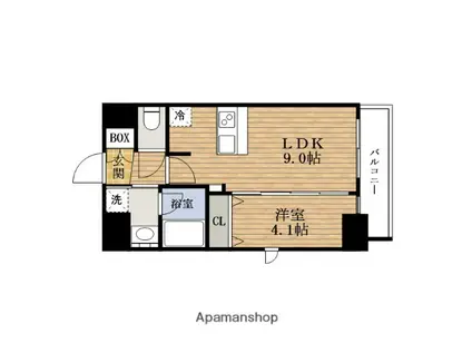 GM難波ウエストD.C(1LDK/8階)の間取り写真