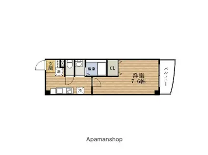 ラ・フォンテ難波南(1K/5階)の間取り写真