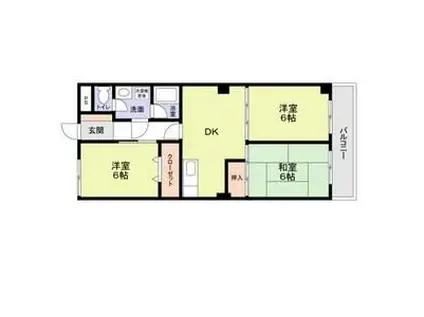 ドリーム中加賀屋(3DK/3階)の間取り写真