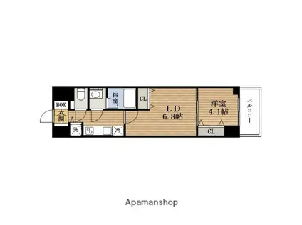 スプランディッド堀江(1LDK/14階)の間取り写真