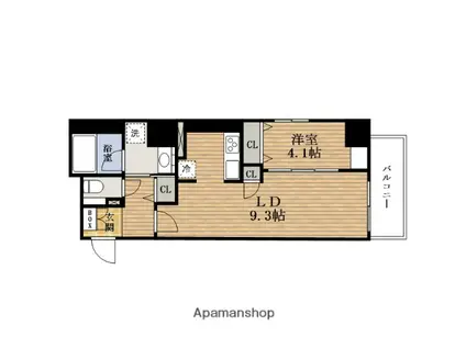 ラフィットMATUYAMACHI(1LDK/8階)の間取り写真