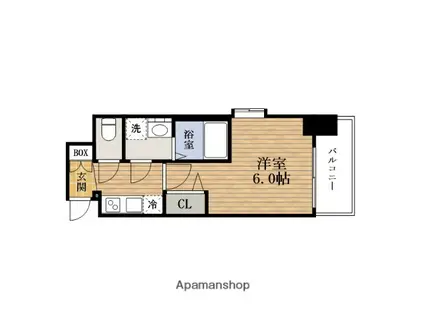 エスリード難波ザ・プレミア(1K/8階)の間取り写真