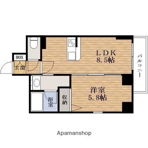 サザンクレストNAMBAMINAMI(1LDK/5階)の間取り写真