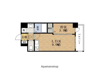 エスグランデ難波グランツ(1LDK/2階)の間取り写真