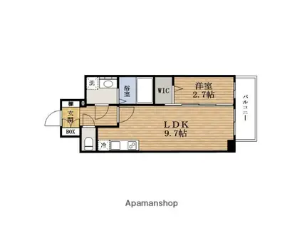 アプリーレ西本町(1LDK/13階)の間取り写真