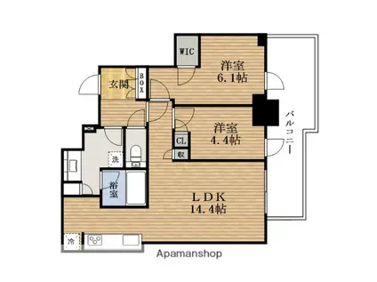 CIELIATOWER大阪堀江(2LDK/29階)の間取り写真