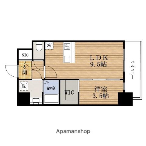 アドバンス大阪城ベレッツァ(1LDK/9階)の間取り写真