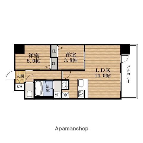 KAUNIS丸山通(2LDK/9階)の間取り写真