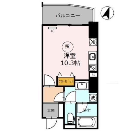 エトワール北新地(ワンルーム/5階)の間取り写真