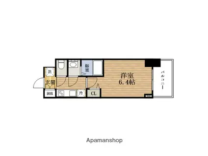 WORVE大阪本町(1K/3階)の間取り写真