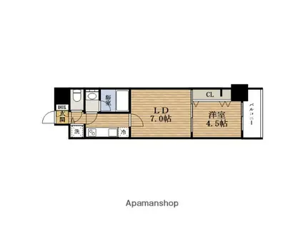 スプランディッド上本町ウエストⅡ(1LDK/5階)の間取り写真