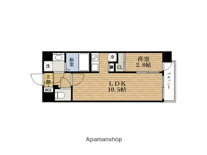 グランフェリーチェ・ナイン(1LDK/12階)の間取り写真