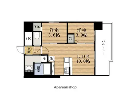 COMFORIA LIV大阪本町(2LDK/14階)の間取り写真