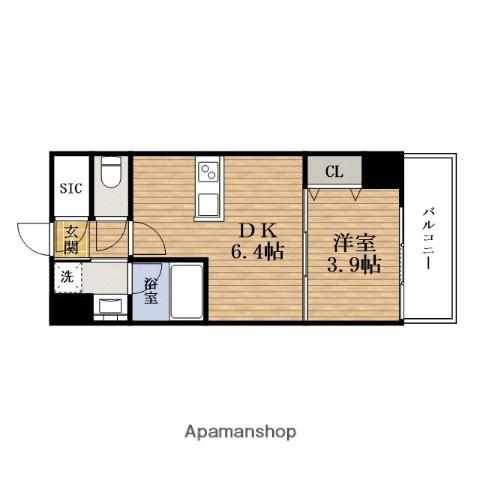 ヴィーナスIMAZATO (1DK/6階)の間取り写真