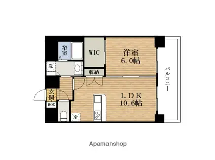 プレサンス九条グランデリーヴ(1LDK/15階)の間取り写真