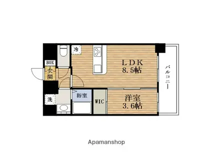 プレサンス九条グランデリーヴ(1LDK/10階)の間取り写真