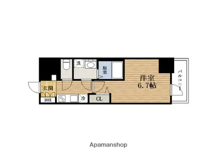 ファーストフィオーレ難波南アルマ(1K/3階)の間取り写真