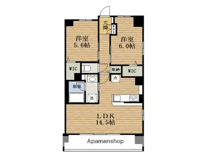 BAYGRANDE弁天町(2LDK/7階)の間取り写真