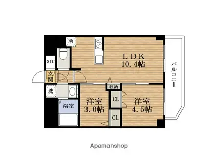 ESLEADRESIDENCE ザ・グラン南堀江(2LDK/2階)の間取り写真