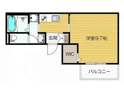 カーサカルド(1K/1階)の間取り写真