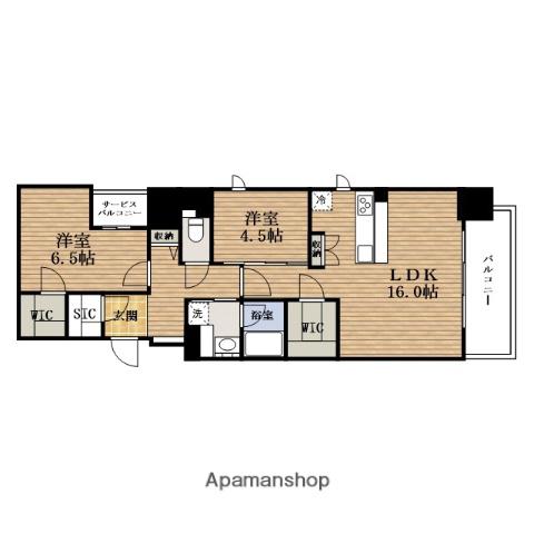 SPLENDIDE本町グラン(2LDK/10階)の間取り写真
