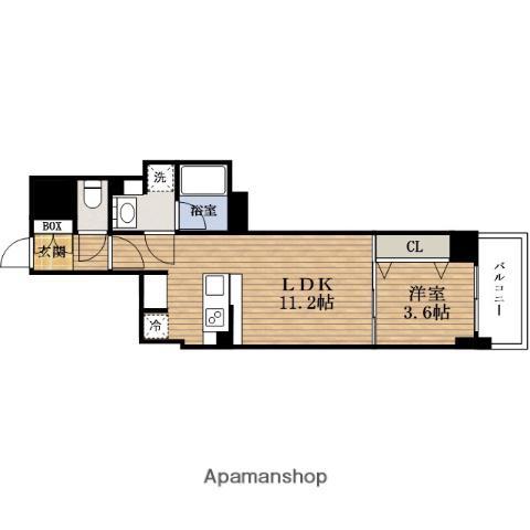 URBANEX谷町四丁目(1LDK/11階)の間取り写真