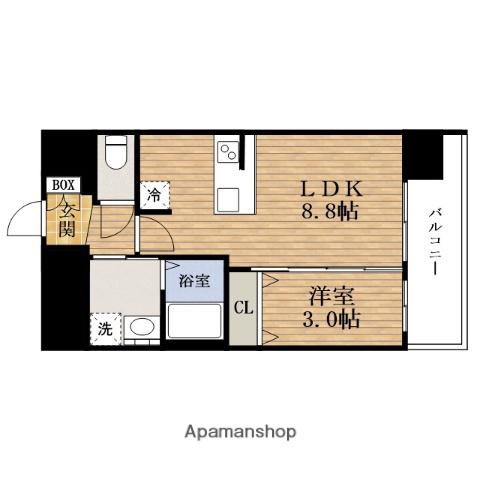 プレリスAWAZAブルーム(1LDK/11階)の間取り写真