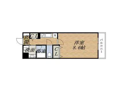 ESLEAD長堀タワー(1K/9階)の間取り写真