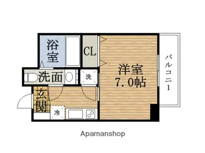 ラシュレエグゼ本町(1K/12階)の間取り写真