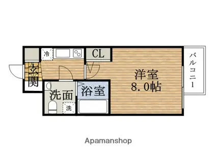 THEPARKCROSS阿波座(1K/3階)の間取り写真