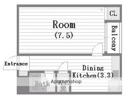 メモワール江戸堀(1DK/3階)の間取り写真