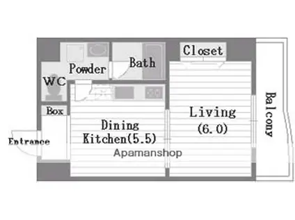 メゾン・デ・ノムラ東心斎橋(1DK/5階)の間取り写真