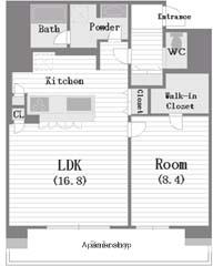 LEGALタワー船場(1LDK/2階)の間取り写真