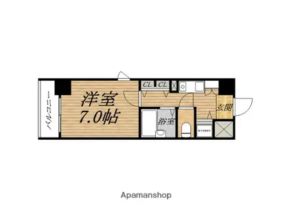 プレサンス中之島公園南(1K/11階)の間取り写真