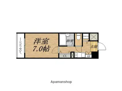 プレサンス中之島公園南(1K/12階)の間取り写真