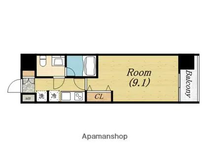 レジディア京町堀(1K/5階)の間取り写真