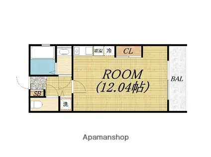 フォレステージュ靭公園(ワンルーム/2階)の間取り写真