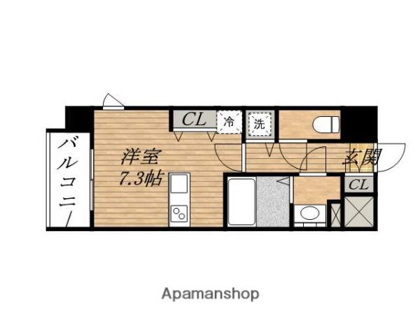 プレサンスTOWER KITAHAMA(ワンルーム/2階)の間取り写真