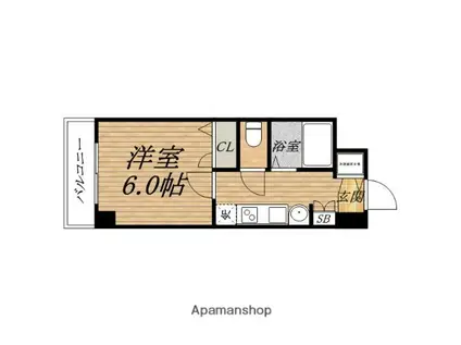 プレサンス 中之島公園グラシア(1K/5階)の間取り写真