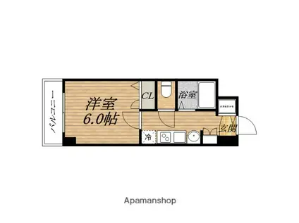 プレサンス 中之島公園グラシア(1K/14階)の間取り写真