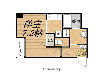 ダイドーメゾン大阪本町イースト(1K/6階)の間取り写真